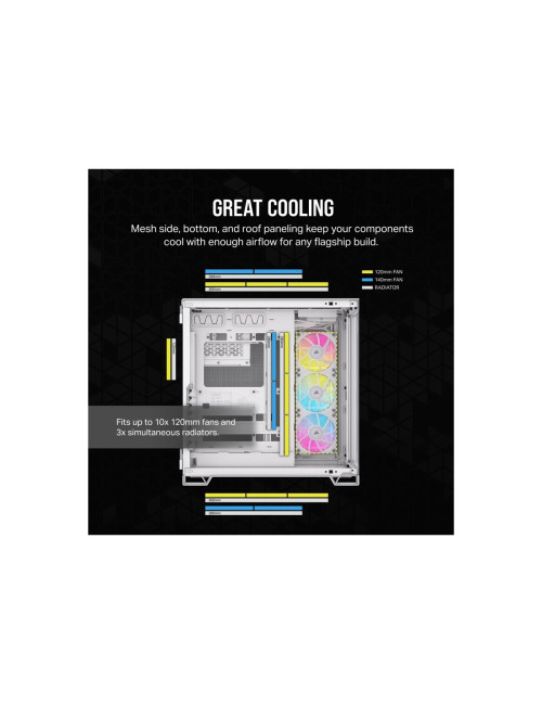 Corsair Dual Chamber PC Case | iCUE LINK 6500X RGB | White | Mid Tower | Power supply included No | ATX