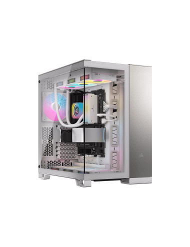 Corsair PC Case | 6500X Dual Chamber | White/Satin Gray Aluminum | Mid-Tower | Power supply included No