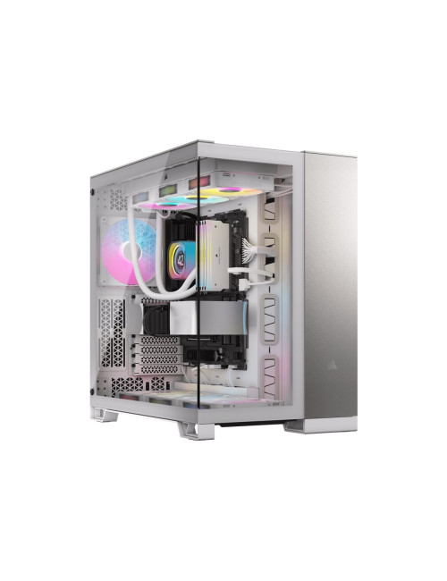 Corsair PC Case | 6500X Dual Chamber | White/Satin Gray Aluminum | Mid-Tower | Power supply included No