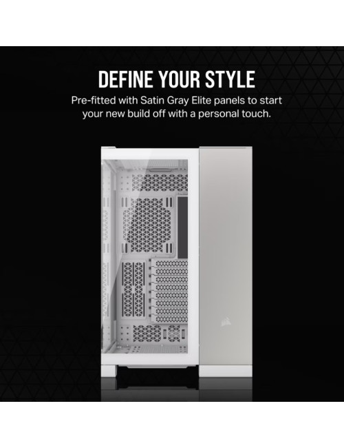 Corsair PC Case | 6500X Dual Chamber | White/Satin Gray Aluminum | Mid-Tower | Power supply included No