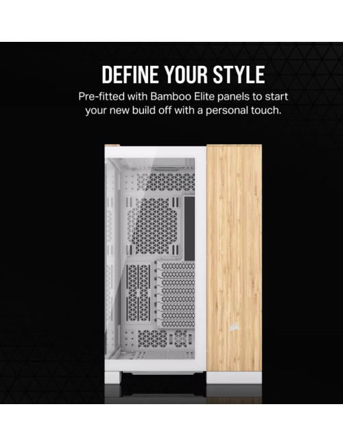 Corsair Dual Chamber PC Case | 6500X | White/Bamboo wood | Mid Tower | Power supply included No