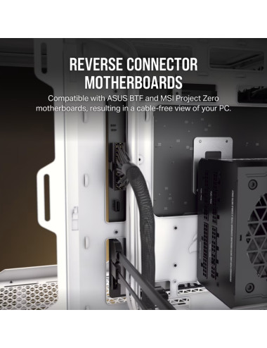 Corsair Dual Chamber PC Case | 6500X | White/Bamboo wood | Mid Tower | Power supply included No