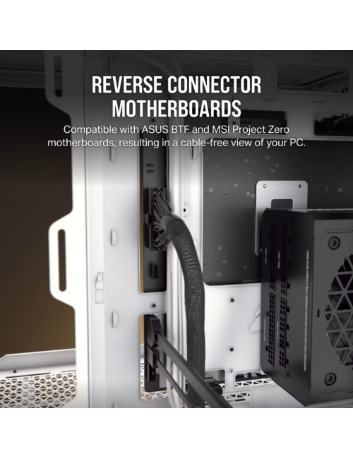 Corsair Dual Chamber PC Case | 6500X | White/Bamboo wood | Mid Tower | Power supply included No