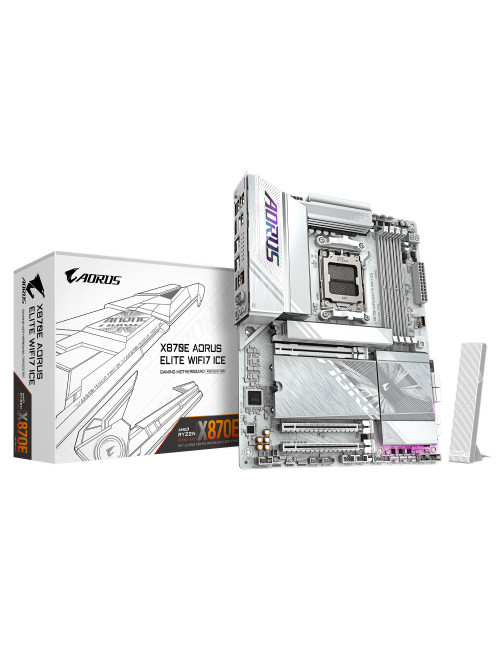 Gigabyte X870E AORUS ELITE WIFI7 ICE | Processor family AMD | Processor socket AM5 | DDR5 | Supported hard disk drive interfaces