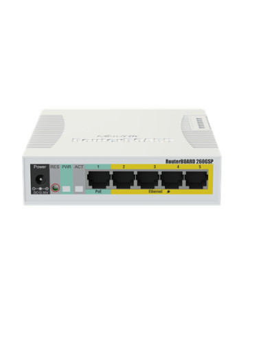 Cloud Router Switch | RB260GSP | 1000 Mbit/s | Ethernet LAN (RJ-45) ports 5 | 12 month(s)