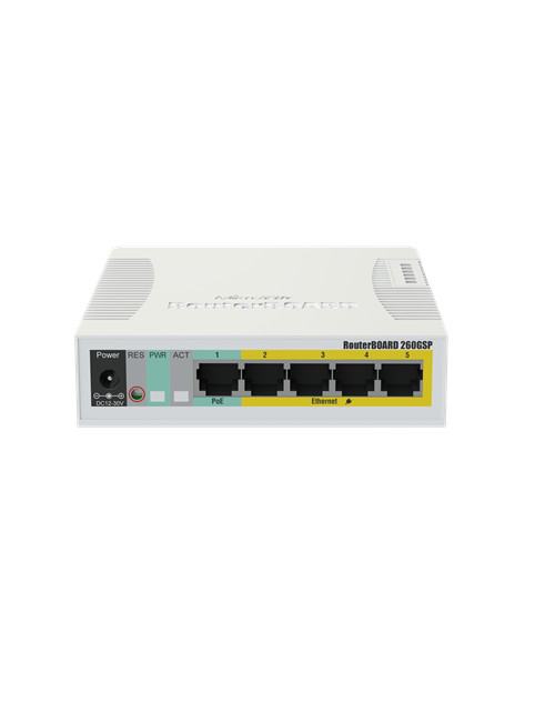 Cloud Router Switch | RB260GSP | 1000 Mbit/s | Ethernet LAN (RJ-45) ports 5 | 12 month(s)