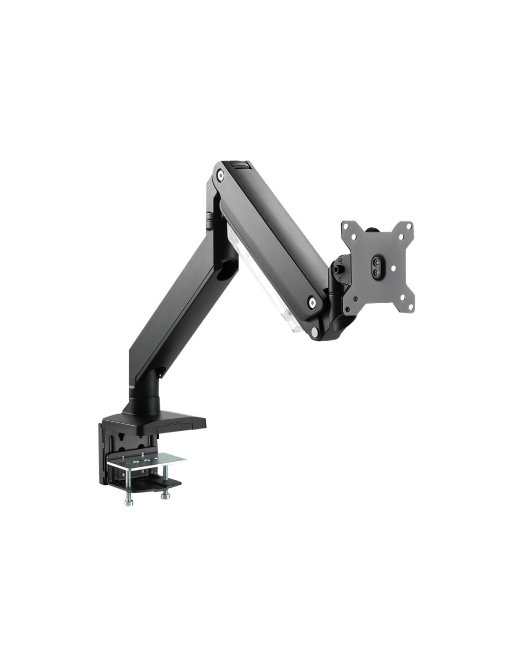 Digitus Desk Mount | Universal Single Monitor Mount with Gas Spring and Clamp Mount | Adjustable Height, Rotate, Tilt, Swivel | 