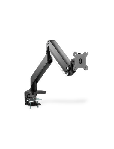 Digitus Desk Mount | Universal Single Monitor Mount with Gas Spring and Clamp Mount | Adjustable Height, Rotate, Tilt, Swivel | 