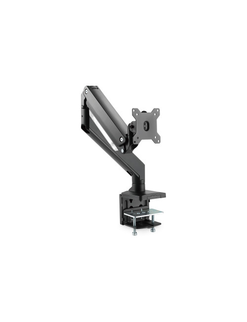 Digitus Desk Mount | Universal Single Monitor Mount with Gas Spring and Clamp Mount | Adjustable Height, Rotate, Tilt, Swivel | 