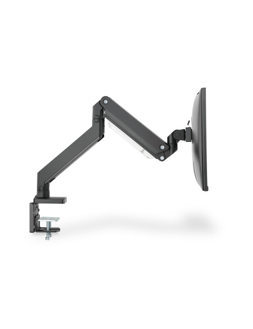 Digitus Desk Mount | Universal Single Monitor Mount with Gas Spring and Clamp Mount | Adjustable Height, Rotate, Tilt, Swivel | 