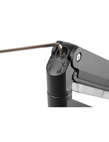 Digitus Desk Mount | Universal Single Monitor Mount with Gas Spring and Clamp Mount | Adjustable Height, Rotate, Tilt, Swivel | 