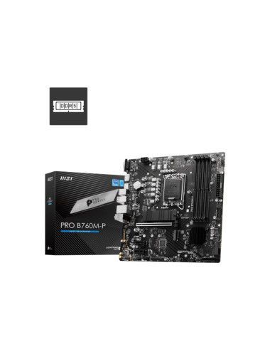 Mainboard|MSI|Intel B760 Express|LGA1700|Micro-ATX|Memory DDR5|Memory slots 4|2xPCI-Express 1x|1xPCI-Express 16x|2xM.2|1x15pin D