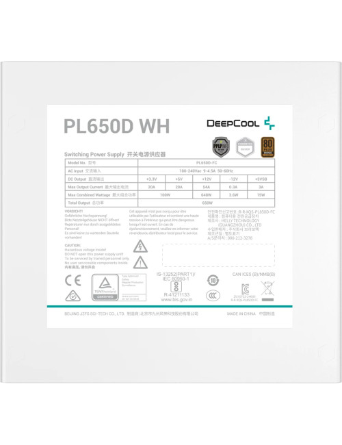Deepcool PL650D-FC PSU, White