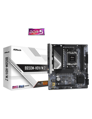 Mainboard|ASROCK|AMD B650|SAM5|Micro-ATX|Memory DDR5|Memory slots 2|1xPCI-Express 4.0 1x|2xPCI-Express 4.0 16x|1xM.2|1xHDMI|1xDi