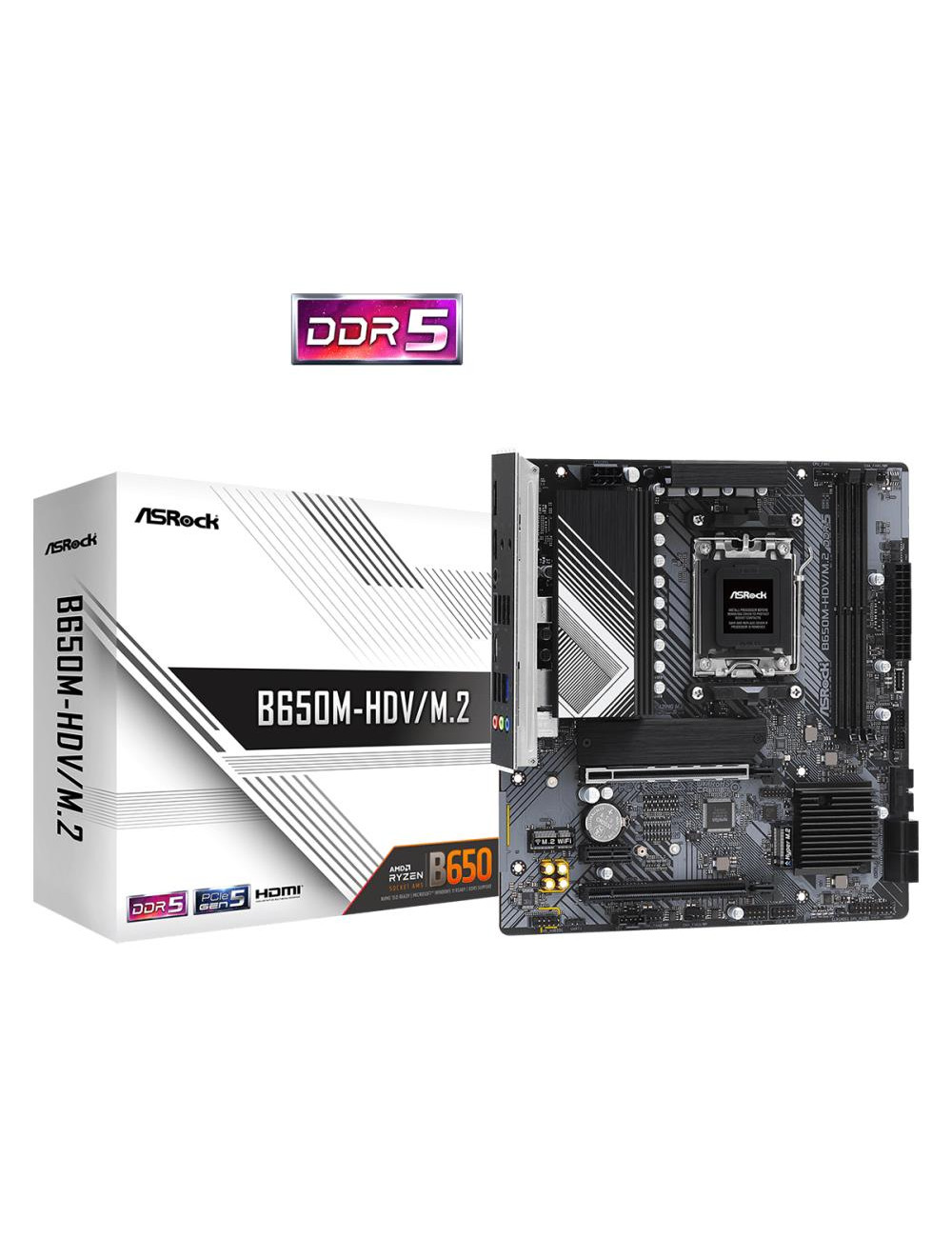 Mainboard|ASROCK|AMD B650|SAM5|Micro-ATX|Memory DDR5|Memory slots 2|1xPCI-Express 4.0 1x|2xPCI-Express 4.0 16x|1xM.2|1xHDMI|1xDi