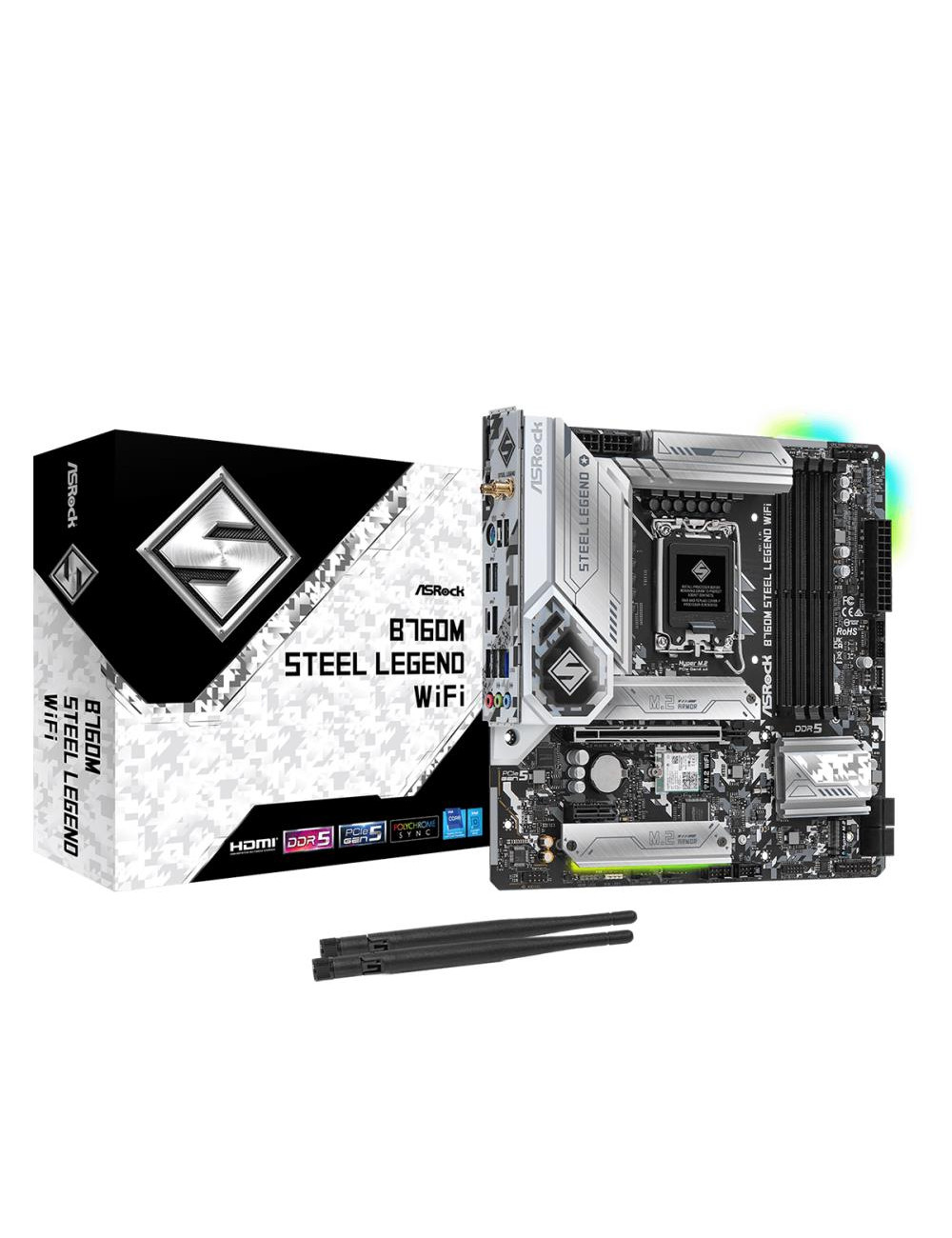 Mainboard|ASROCK|Intel B760 Express|LGA1700|Micro-ATX|Memory DDR5|Memory slots 4|1xPCI-Express 4.0 1x|1xPCI-Express 5.0 16x|4xM.