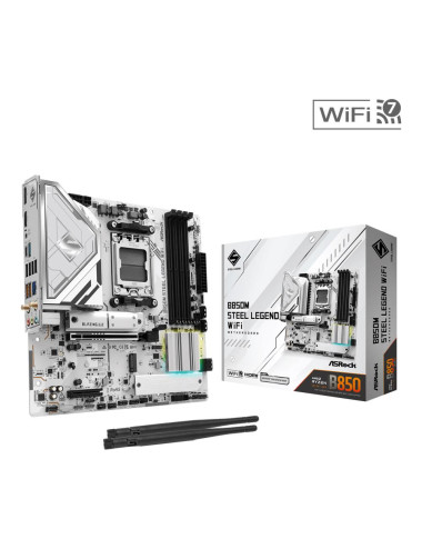 Mainboard|ASROCK|AMD B850|SAM5|Micro-ATX|Memory DDR5|Memory slots 4|4xPCI-Express 4.0 4x |1xPCI-Express 5.0 16x|1xM.2|1xHDMI|1xD