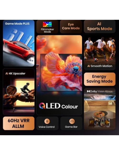 Hisense QLED TV | 85E7Q | 85 | Smart TV | VIDAA Smart | UHD | Black