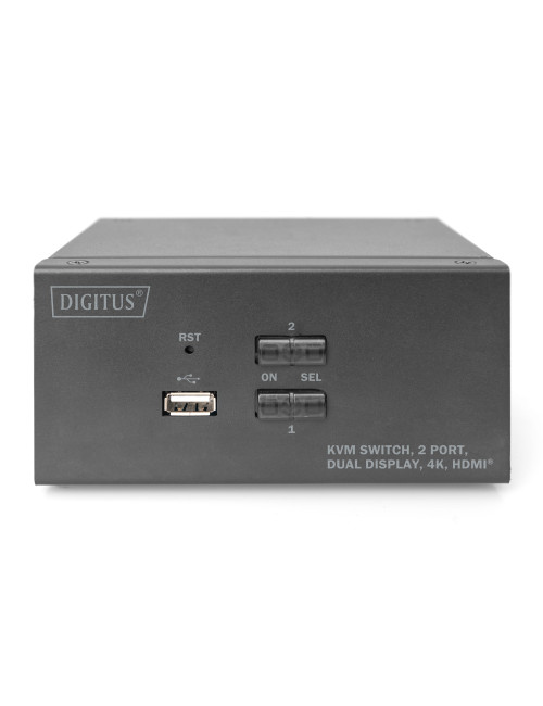 Digitus KVM Switch, 2 Port, Dual Display, 4K, HDMI | DS-12860