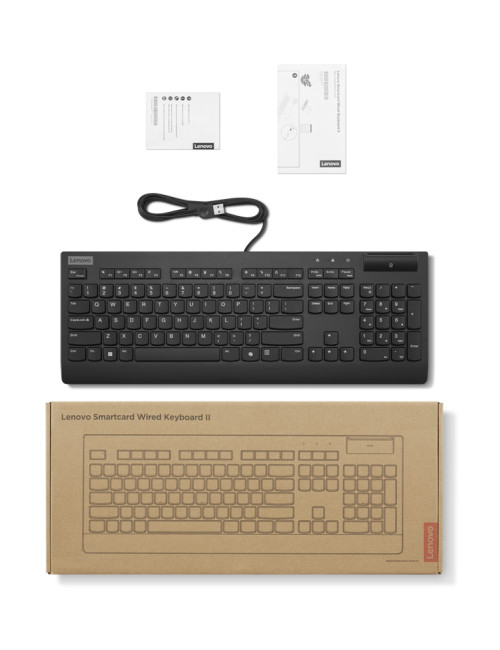 Lenovo Smartcard II | Keyboard | Wired | Estonian | Black | USB-A | Plunger type switch