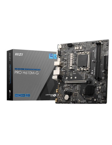 Mainboard|MSI|Intel H610|LGA1700|Micro-ATX|Memory DDR5|Memory slots 2|1xPCI-Express 1x|1xPCI-Express 16x|1xM.2|1x15pin D-sub|1xH