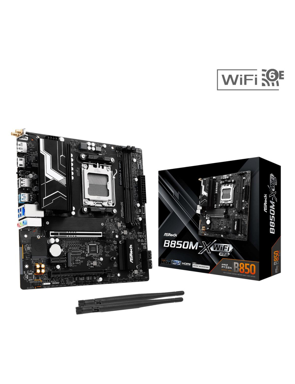 Mainboard|ASROCK|AMD B850|SAM5|Micro-ATX|Memory DDR5|Memory slots 2|B850M-XWIFIR2.0
