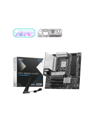 Mainboard|MSI|Intel B860 Express|LGA1851|Micro-ATX|Memory DDR5|Memory slots 4|PROB860M-AWIFI