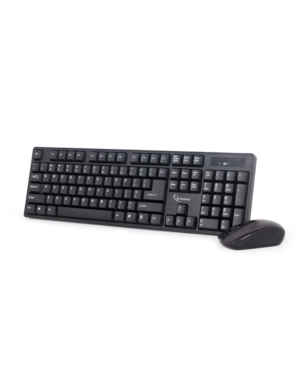 Gembird | Keyboard and mouse | KBS-W-01 | Keyboard and Mouse Set | Wireless | Mouse included | Batteries included | US | Black |