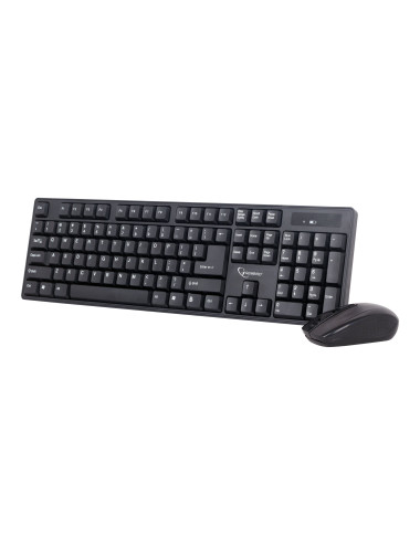 Gembird | Keyboard and mouse | KBS-W-01 | Keyboard and Mouse Set | Wireless | Mouse included | Batteries included | US | Black |