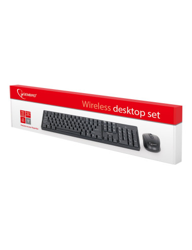 Gembird | Keyboard and mouse | KBS-W-01 | Keyboard and Mouse Set | Wireless | Mouse included | Batteries included | US | Black |