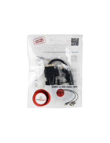 Gembird | HDMI to DVI cable (Single Link) | HDMI 19pin male | DVI 18+1pin male | HDMI to DVI-D | 0.5 m