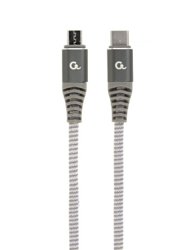 Cablexpert | Premium cotton braided USB Type-C to micro-USB charging and data cable, 1.5 m | CC-USB2B-CMMBM-1.5M