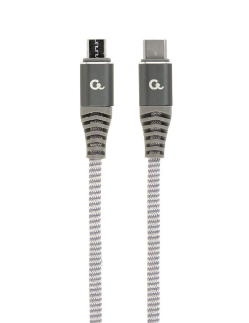 Cablexpert | Premium cotton braided USB Type-C to micro-USB charging and data cable, 1.5 m | CC-USB2B-CMMBM-1.5M