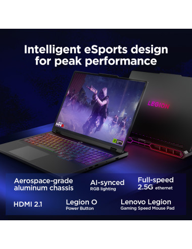 Lenovo Legion Pro 7 16IAX10H | Eclipse Black | 16 " | OLED | WQXGA | 2560 x 1600 pixels | Intel Core Ultra 9 | 275HX | 32 GB | C