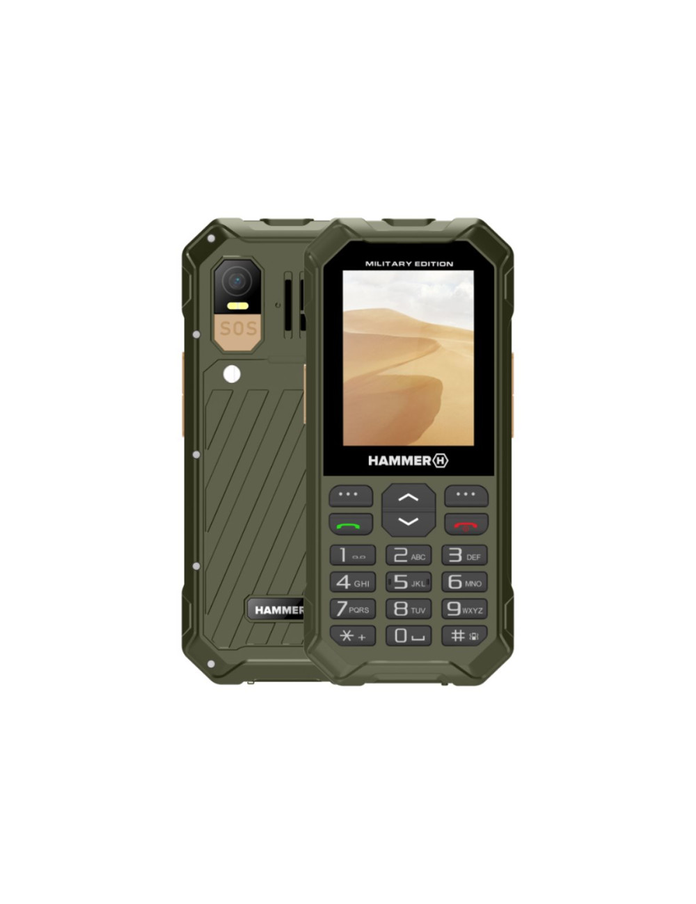 HAMMER 6 LTE Military Edition (Green) Dual SIM 2.4" IPS 240x320/128MB/48MB RAM/SD Card/4G LTE