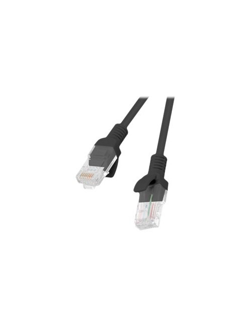 Lanberg Patchcord CAT.5E UTP 0.25M black fluke passed