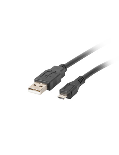 Lanberg USB Micro (M) to USB-A (M) 2.0 Cable | CA-USBM-10CC-0018-BK