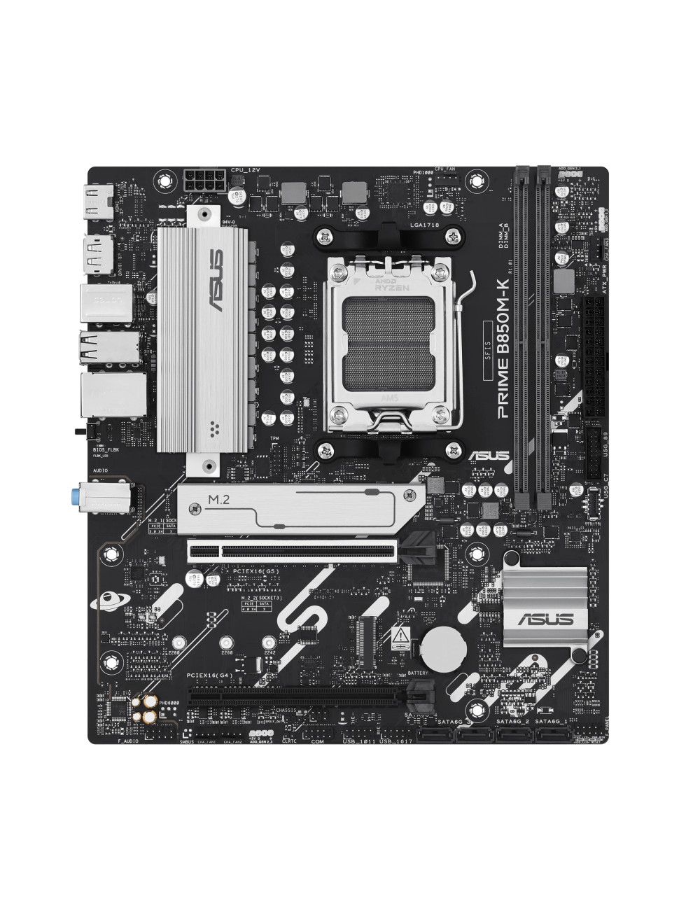 Asus PRIME B850M-K | Processor family AMD | Processor socket AM5 | DDR5 | Supported hard disk drive interfaces SATA, M.2 | Numbe