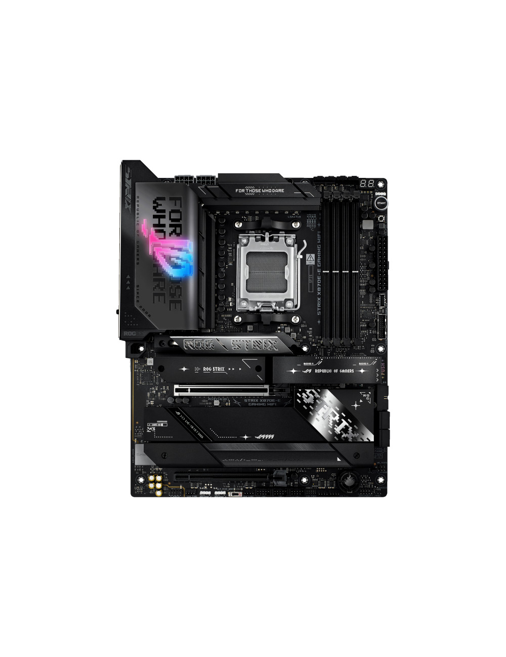 Asus ROG STRIX X870E-E GAMING WIFI | Processor family AMD | Processor socket AM5 | DDR5 | Supported hard disk drive interfaces S