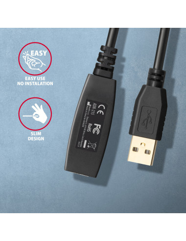 AXAGON USB repeater cable, 15 m | ADR-215 | USB Type A - USB Type A