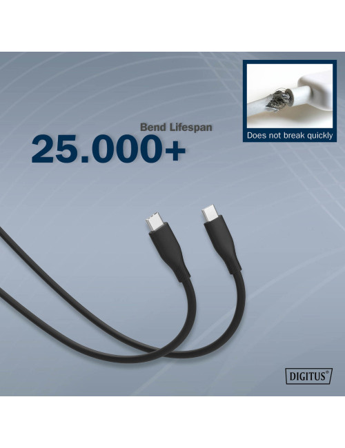 Digitus Silicone connection cable, 0.5 m | AK-300341-005-S | USB-C to USB-C