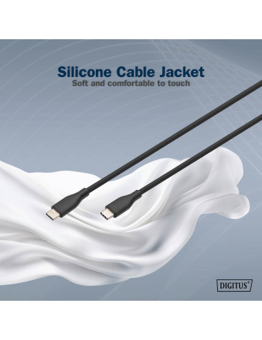 Digitus Silicone connection cable, 0.5 m | AK-300341-005-S | USB-C to USB-C