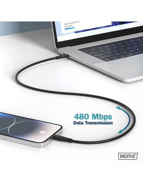 Digitus Silicone connection cable, 0.5 m | AK-300341-005-S | USB-C to USB-C