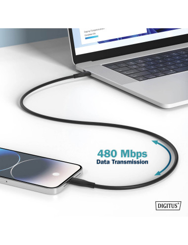 Digitus Silicone connection cable, 0.5 m | AK-300341-005-S | USB-C to USB-C