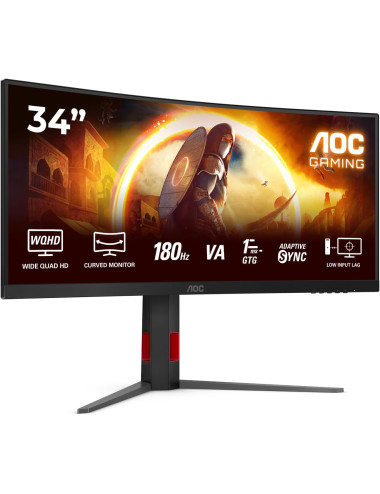 AOC CU34G4 | 34 " | Fast VA | UWQHD | 21:9 | 180 Hz | 1 ms | 3440 x 1440 pixels | 300 cd/m | HDMI ports quantity 2 | Black