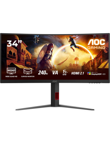 AOC CU34G4 | 34 " | Fast VA | UWQHD | 21:9 | 180 Hz | 1 ms | 3440 x 1440 pixels | 300 cd/m | HDMI ports quantity 2 | Black
