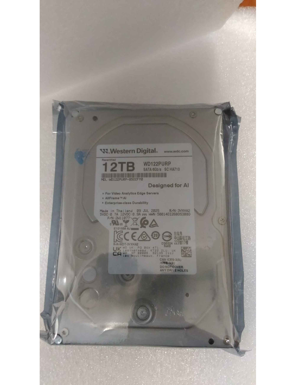 SALE OUT. Western Digital WD Purple Pro Smart Video Hard Drive, 12TB, 3.5", HDD | Western Digital Hard Drive | Purple Pro WD122P