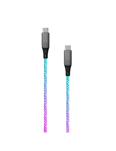 Fixed | Glowing Charging Cable USB-C/USB-C, PD support, Rainbow | FIXDLED-CC-RA