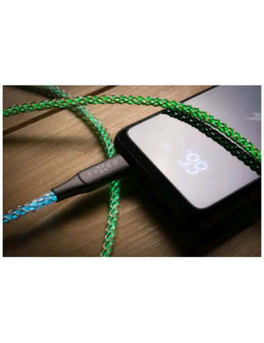 Fixed | Glowing Charging Cable USB-C/USB-C, PD support, Rainbow | FIXDLED-CC-RA