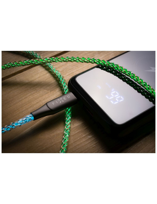 Fixed | Glowing Charging Cable USB-C/USB-C, PD support, Rainbow | FIXDLED-CC-RA